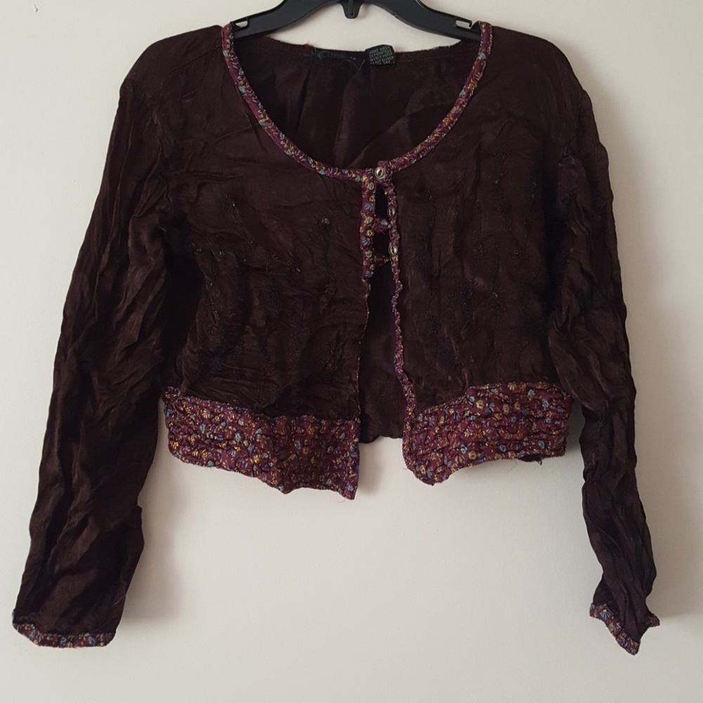 Bhag's satin embroidered cropped jacket